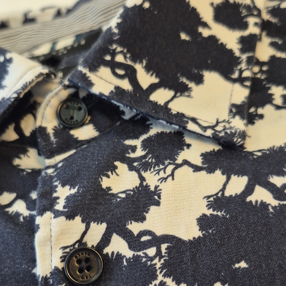 Ted Baker London Mens Short Sleeve  Black and White Button Down Shirt RN95229 - Picture 9 of 12